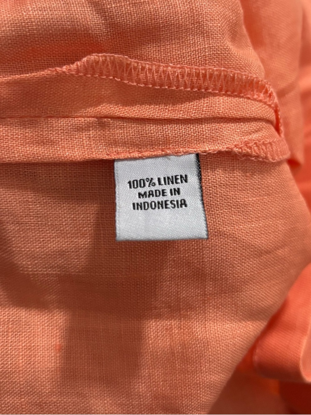 ISLAND IMPORTER Women's Orange Collared V-Neck Blouse 100% linen - Picture 11 of 13